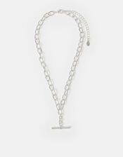 T-Bar Link Chain Necklace, Silver (SILVER), large