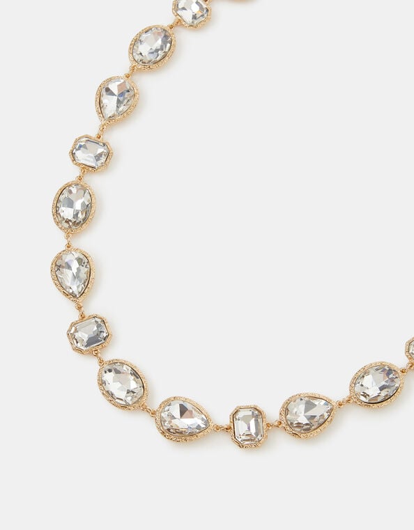 Molten Crystal Stone Collar Necklace, , large