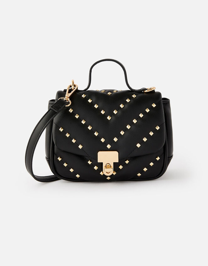 Studded Cross-Body Bag , Black (BLACK), large