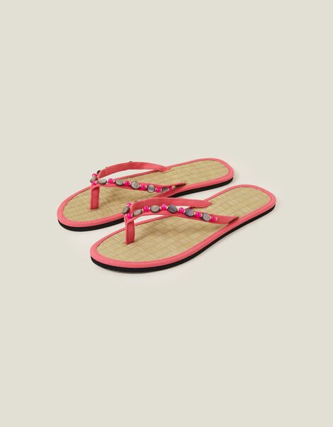 Moonstone Seagrass Flip Flops, Pink (FUCHSIA), large