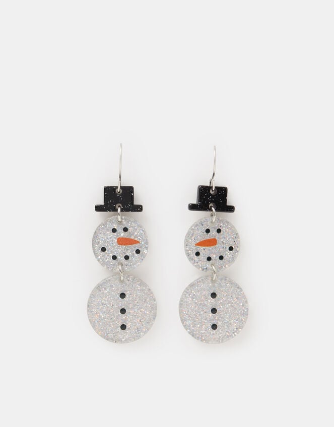 Christmas Snowman Resin Drop Earrings, , large