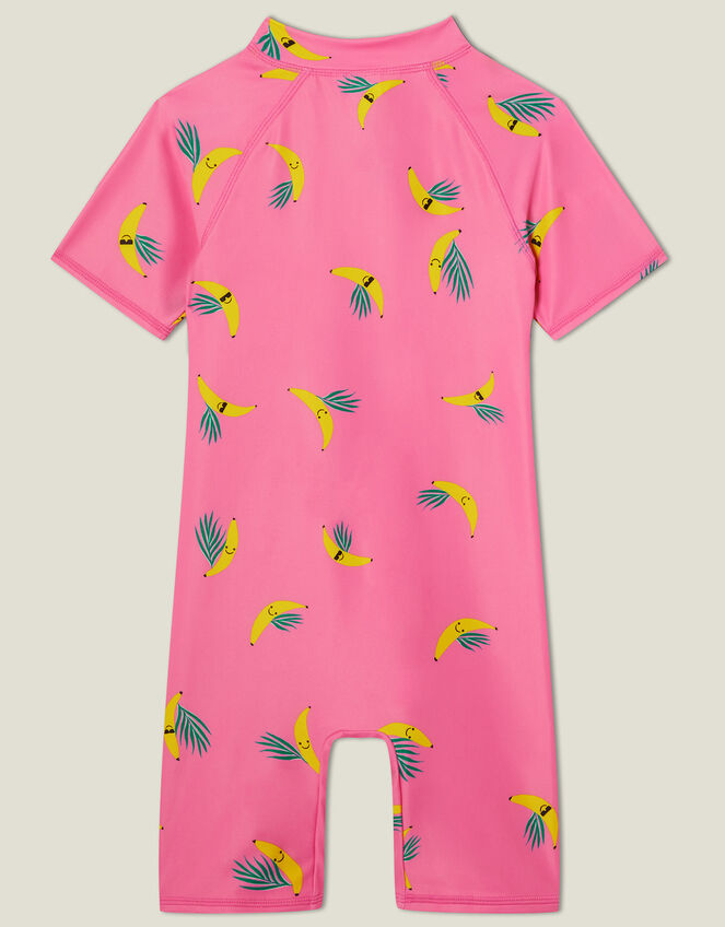 Girls Banana Sunsuit, Pink (PINK), large
