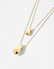 Gold-Plated Layered Pebble Necklace, , large