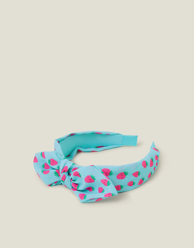 Girls Strawberry Print Headband, , large