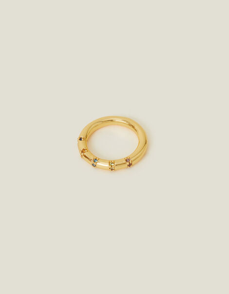14ct Gold-Plated Bamboo Ring , Gold (GOLD), large