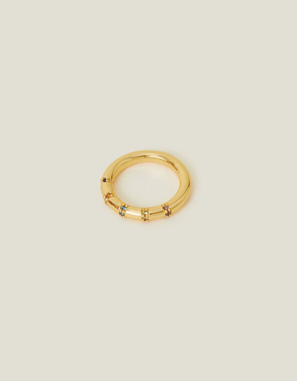 14ct Gold-Plated Bamboo Ring , Gold (GOLD), large