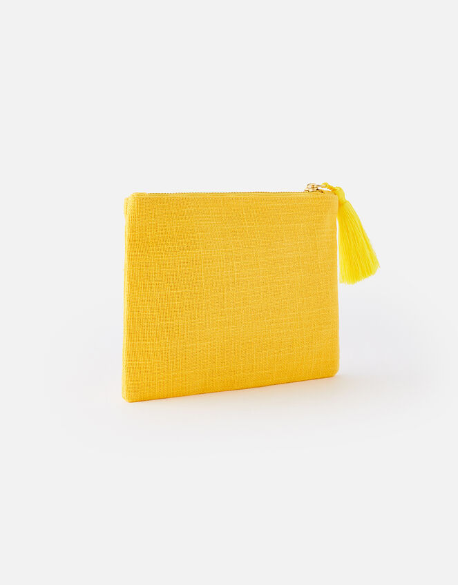 Beaded Polka Dot Pouch Bag, Yellow (YELLOW), large