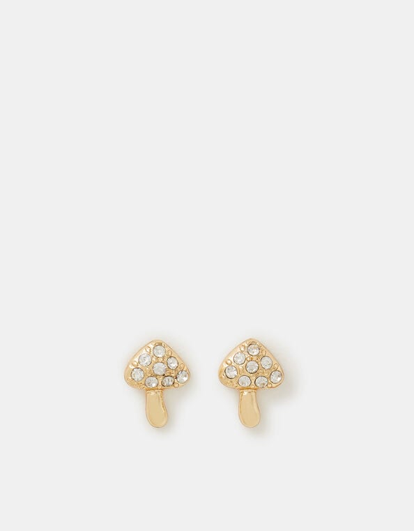 Diamant&eacute; Mushroom Stud Earrings, , large