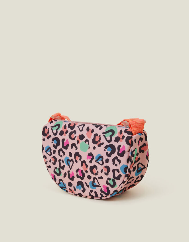 Girls Colourful Leopard Print Cross-Body Bag, , large