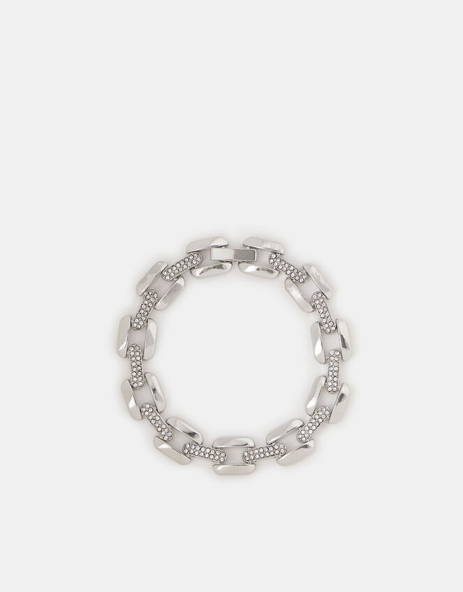 Diamanté Chunky Chain Bracelet, , large