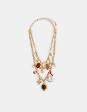 Baroque Charm Layered Necklace Gold, , large