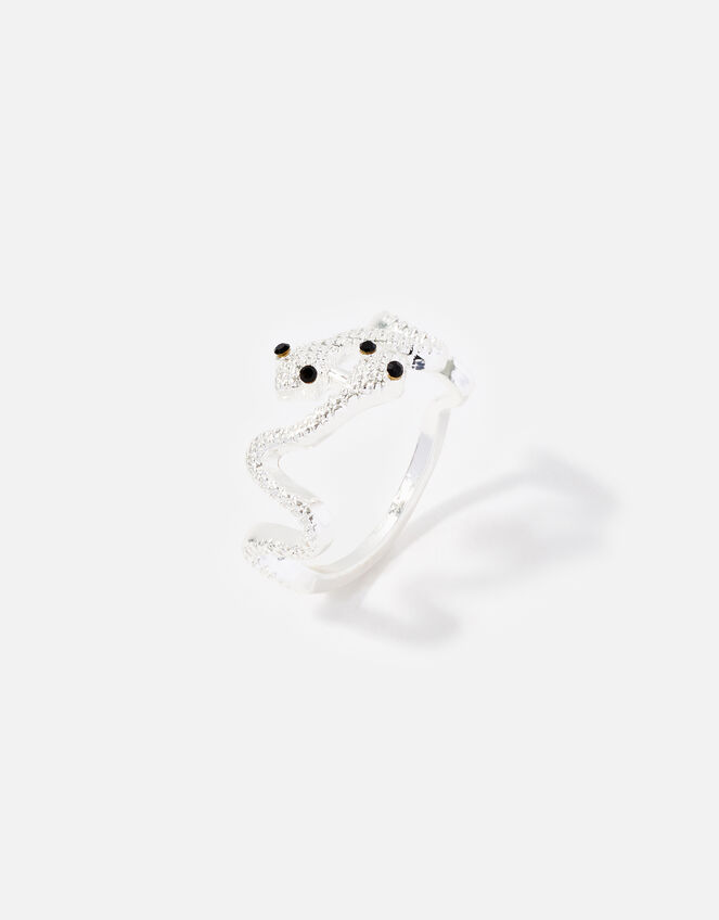 Embellished Snake Ring, Silver (SILVER), large