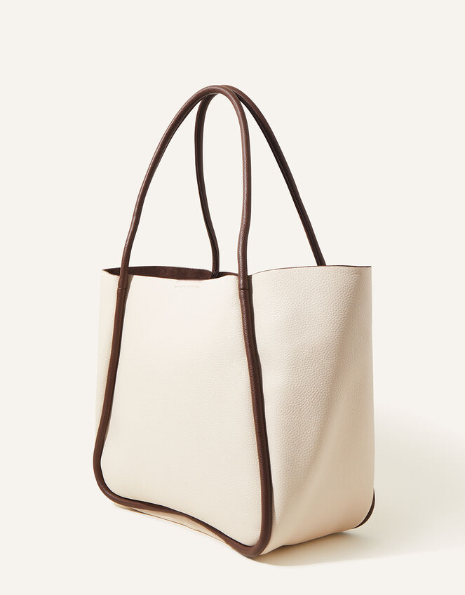 Contrast Piping Shoulder Bag, , large