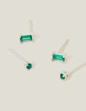 Sterling Silver Earrings Set of Two, , large