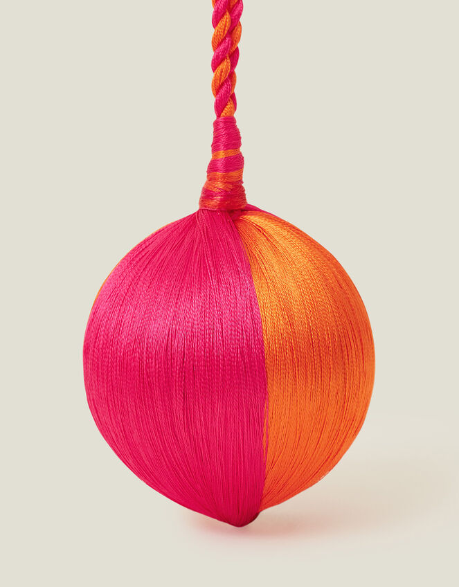 Satin Stripe Bauble, Orange (ORANGE), large