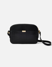 Piper Camera Croc Cross-Body Bag , Black (BLACK), large