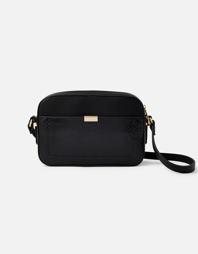 Piper Camera Croc Cross-Body Bag , Black (BLACK), large