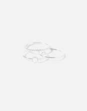 Recycled Sterling Silver Stacking Rings, Silver (ST SILVER), large