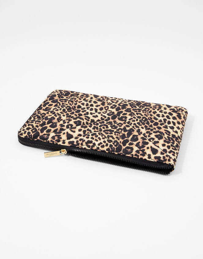 Quilted Nylon Laptop Case, Leopard (LEOPARD), large