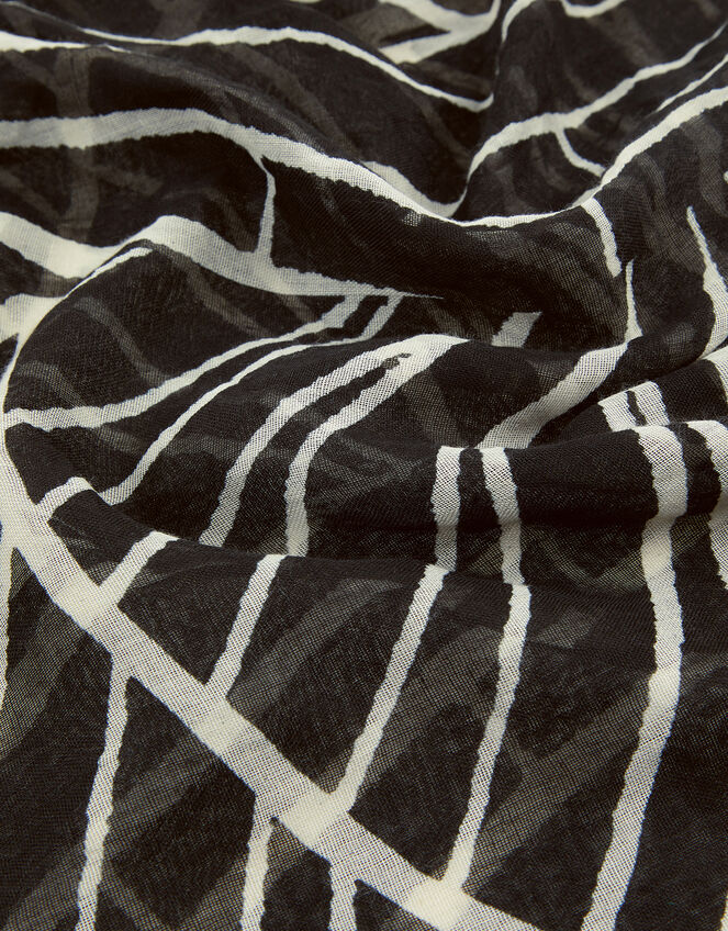 Linear Abstract Print Scarf, , large