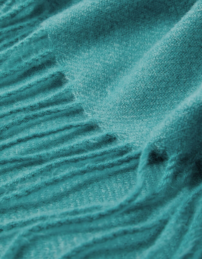 Tassel Blanket Scarf, Teal (TEAL), large