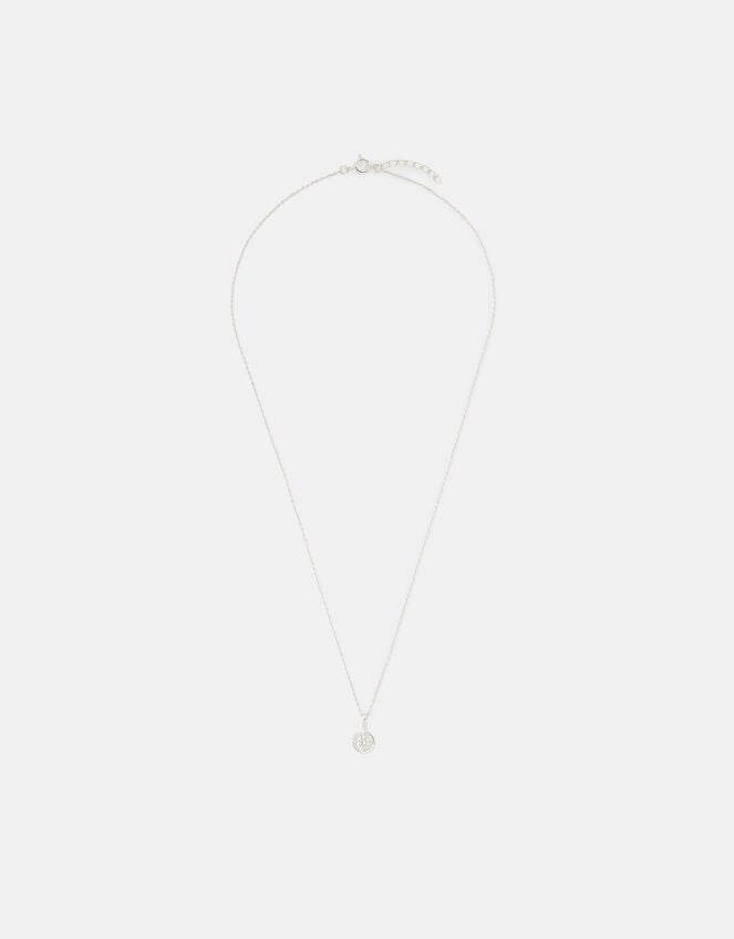 Sterling Silver Diamant&eacute; Halo Pendant Necklace, , large