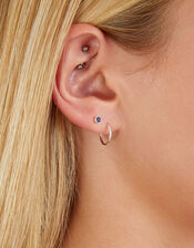 Sterling Silver Aventurine Stud and Hoops Set of Two, , large