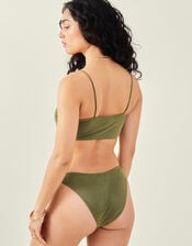 Shimmer Bikini Top, Green (KHAKI), large