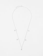 Sterling Silver Star Station Necklace, , large