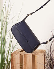 Small Saddle Cross-Body Bag, Blue (NAVY), large