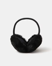 Faux Fur Earmuffs, Black (BLACK), large