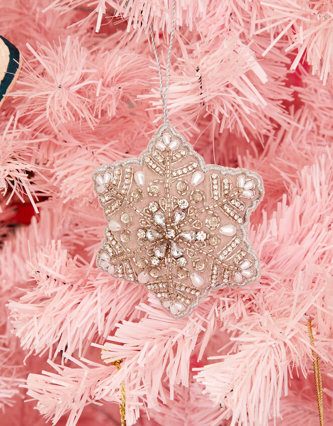Embellished Snowflake Hanging Decoration, , large