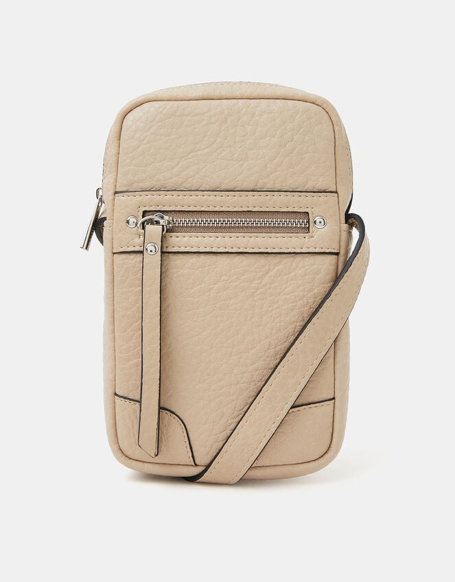 Faux Leather Crossbody Phone Bag, , large