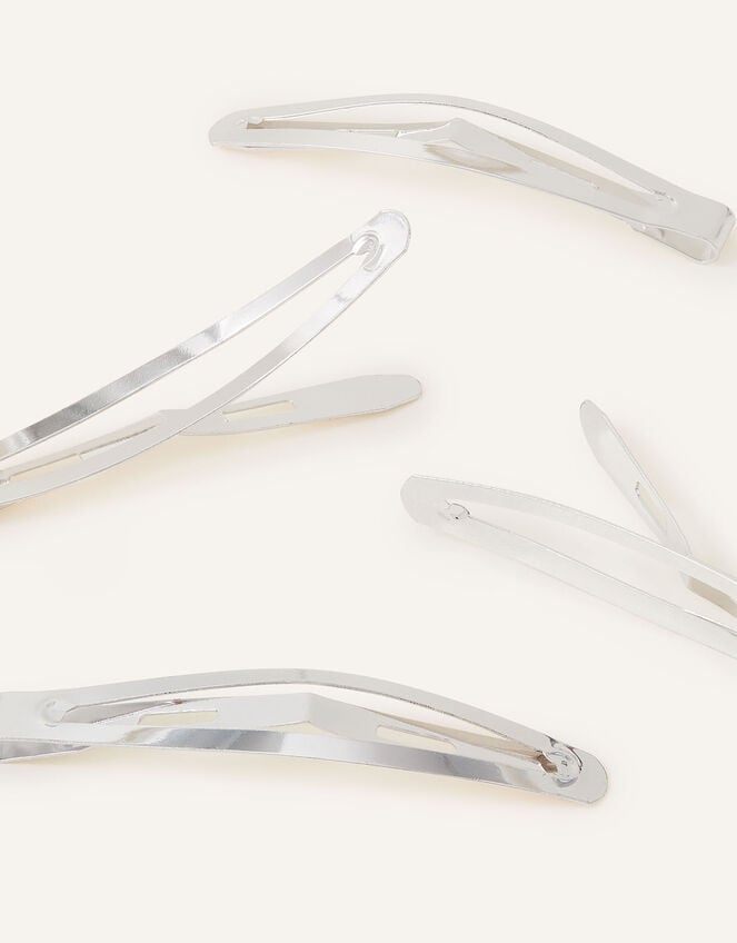 4-Pack Metal Snap Hair Clips, , large