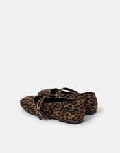 Leopard Print Buckle Ballet Flats, Leopard (LEOPARD), large