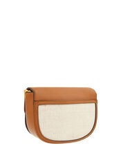 Linen Panel Cross-Body Bag, Tan (TAN), large