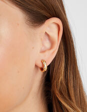 14ct Gold-Plated Star Diamanté Hoop Earrings, , large