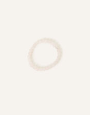 Sterling Silver-Plated Rose Quartz Beaded Bracelet, , large