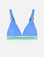 Elastic Trim Bikini Top, Blue (BLUE), large
