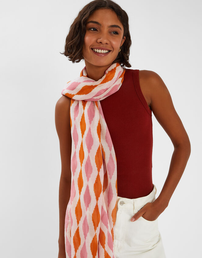 Twist Print Scarf, , large