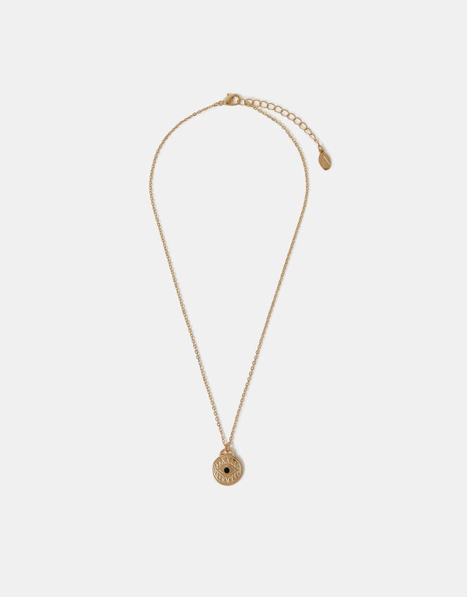 Evil Eye Coin Pendant Necklace, , large