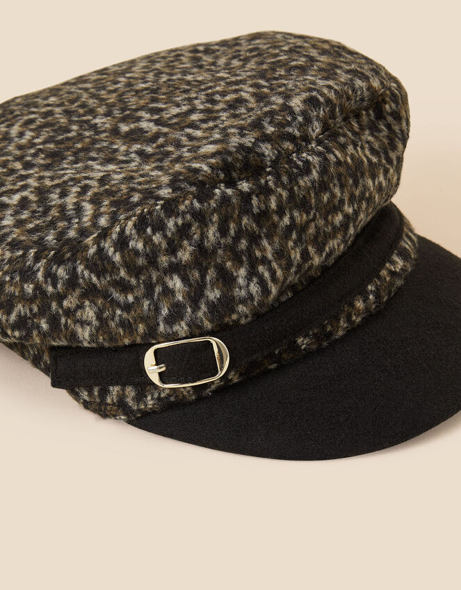 Leopard Print Baker Boy Hat, , large
