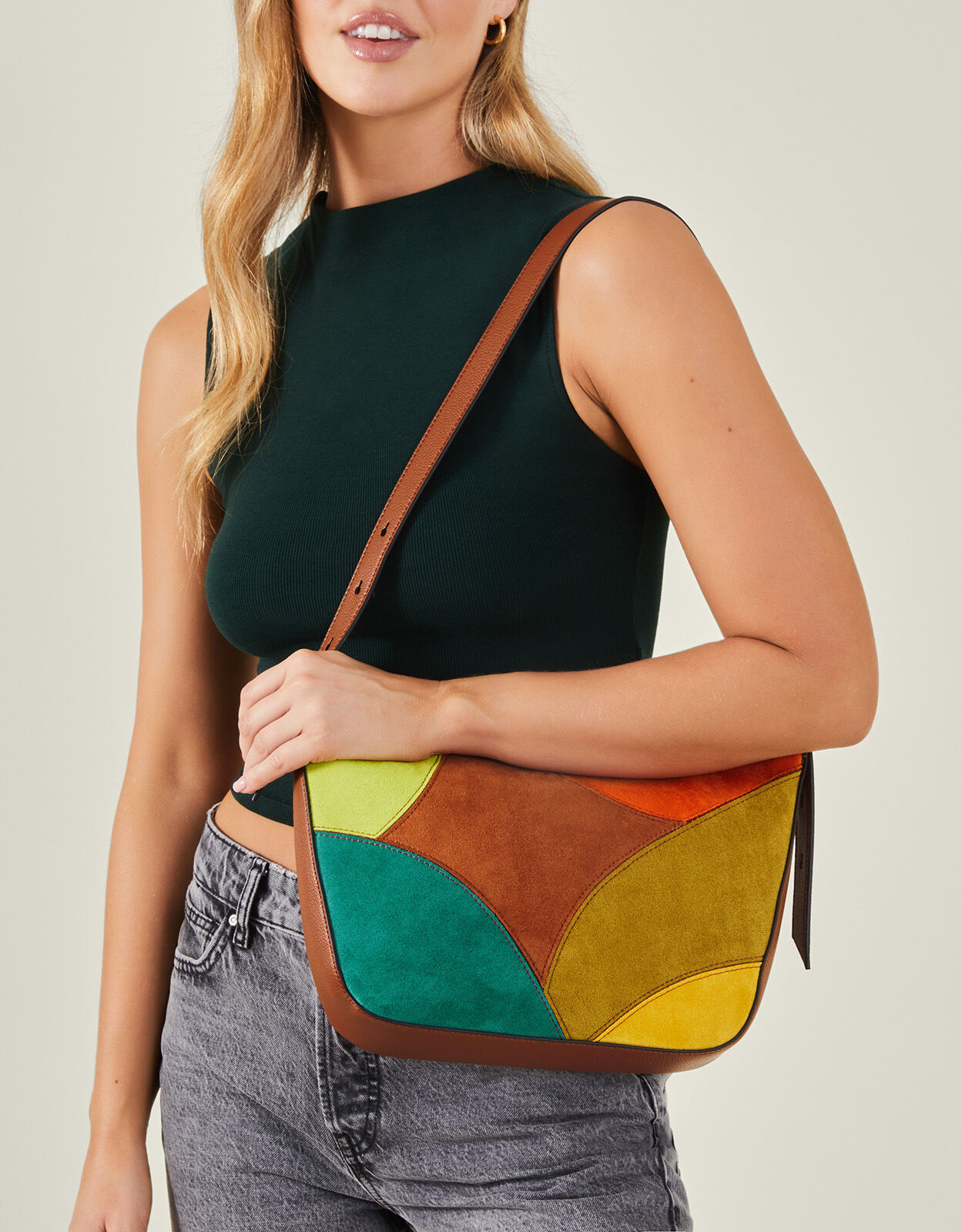 Patchwork Shoulder Bag Shoulder Bags Accessorize Global