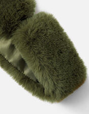 Luxe Faux Fur Bando, Green (KHAKI), large