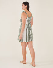 Jacquard Bandeau Dress, Green (KHAKI), large