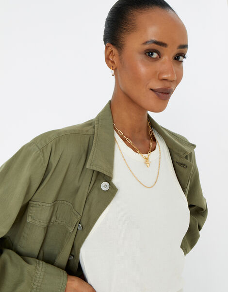 Gold-Plated Paperclip Chunky Heart Necklace, , large