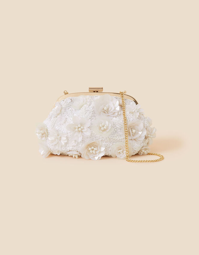 Floral Bridal Clip Frame Bag, , large