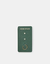 3-Pack 14ct Gold-Plated Surgical Steel Nose Ring & Studs, , large