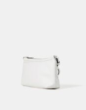 Woven Faux Leather Shoulder Bag, , large