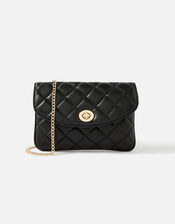 Quilted Clutch Bag, Black (BLACK), large
